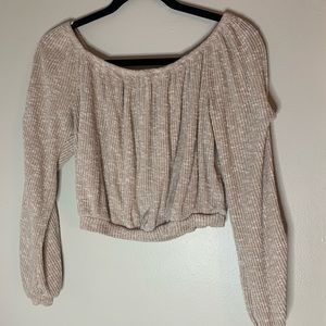 Off the Shoulder Cropped Sweater